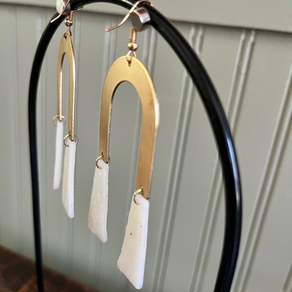 NWOT—Handmade Gold Rainbow Drop Earrings - Picture 4 of 5